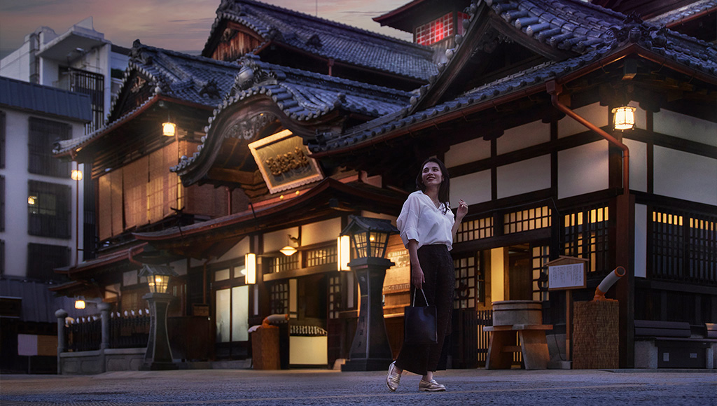 道後温泉から離れるイメージ画像